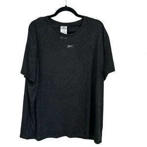 Reebok Women’s Black Speed-Wick Burnout Athletic Short Sleeve Top Size 3X NWT